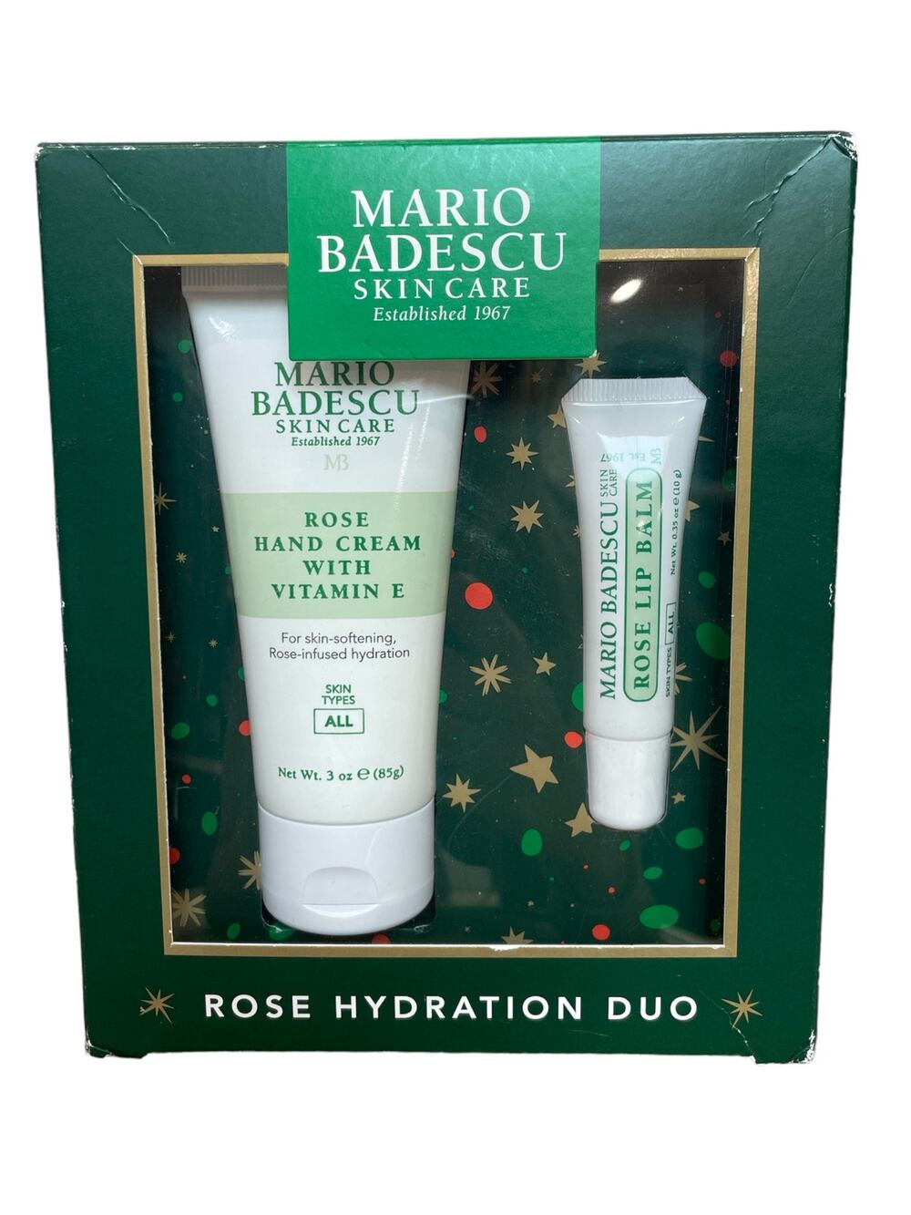 Mario Badescu Rose Hydration Duo Gift Set Hand Cream Lip Balm NEW
